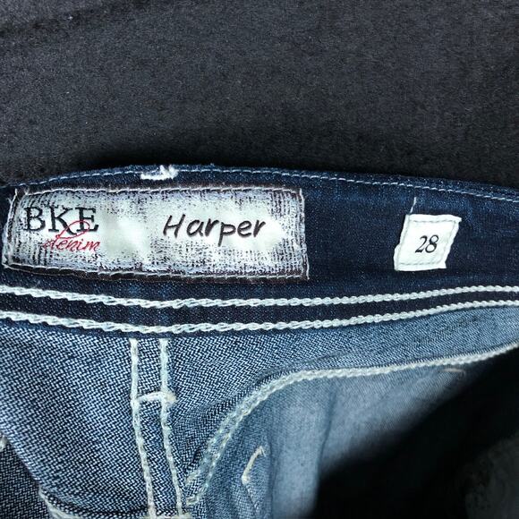 BKE Denim Womens Jeans Blue Denim Mid Rise Harper Crop Capri Stretch 28 - Picture 4 of 11